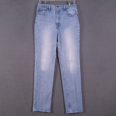 Levis Jeans Womens 29 Blue Denim 70s High Rise Slim Straight Big E Grunge Retro