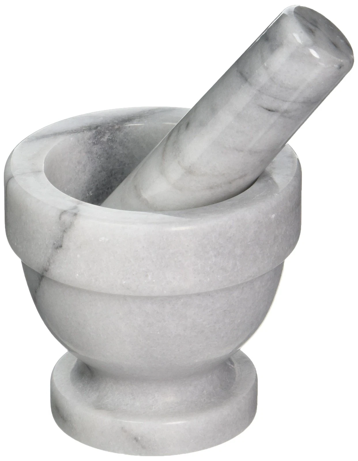 Small Marble Mortar and Pestle Set, White, 3.5"