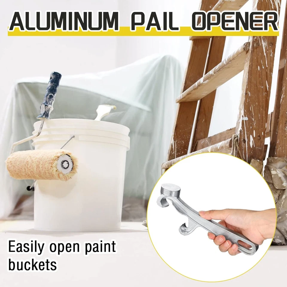 1 Piece Bucket Opener 5 Gallon, Silver Aluminum Paint Pail Buckets Lid Opener Wr - Image 3 of 4