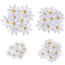 40 Pcs 4 Sizes Daisy Flower Iron On Patches, Flower Patches Cute Daisy Floral...