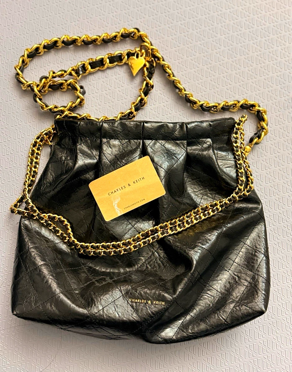 CHARLES & KEITH Zip Leather Exterior Bags & Handbags for Women for
