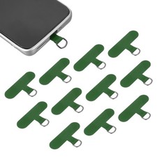 12pcs Phone Tether Tab, Universal t Shape Phone Lanyard Patch, Dark Green