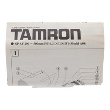 Manuel D'Utilisation Tamron SP AF 200 - 500 5-6.3 Di LD IF Modèle A 08 200-500mm