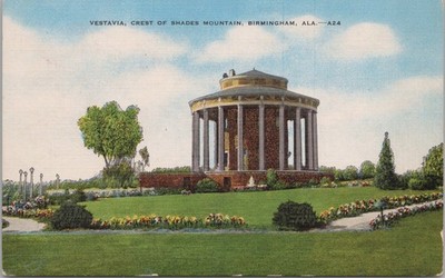 Birmingham AL Shades Mountain Vestavia George Ward Vintage Linen Postcard #2799