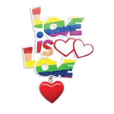 Gay Pride "Love Is Love" Personalized Christmas Tree Ornament