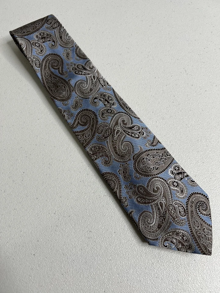 Jos. A. Corbata de diseñador Bank Signature Collection marrón y azul cachemir Foto 3 de 4