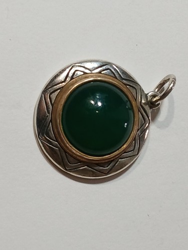 James Avery Hard To Find Green Sterling Silver 925 Bronze Heirloom Pendant
