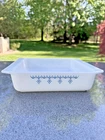 vintage Pyrex Snowflake Garland Pattern Square Baking Pan, 8 x 8 x 2