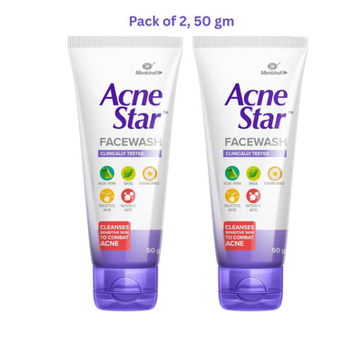 Acnestar Anti-Acne Face Wash Deeply penetrates the skin to control oil & repair