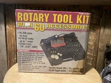 Harbor Freight Rotary Tool Kit 60 Accessories Plastic Case #41695