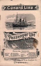 SS Carpathia Passenger List 1904-10-04 - Extremely Rare - Titanic Rescue Ship