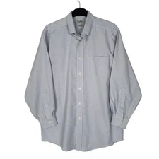 L.L.BEAN Blue Striped Shirt Long Sleeve Casual Cotton Mens M
