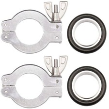 2 Sets Kf16 Aluminium Vacuum Quick Flange Clamp Centering Ring W O-ring A624 2 Sets Kf16 Aluminium Vacuum Quick Flange Clamp Centering Ring W O-ring A624