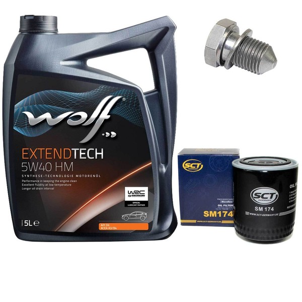 MotoröL Set 5W40 5 Liter + ÖLfilter + ÖLablassschraube FüR Audi Cabriolet A8 2.8-image