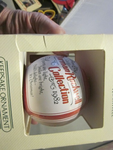 Hallmark 1982 Norman Rockwell Satin Ball Ornament KOSTENLOSER VERSAND - Bild 5 von 8