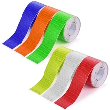 Reflective Tape Outdoor Waterproof Reflective Warning Tape, 6 Rolls (1" x 10FT )