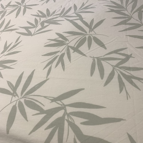 Vintage Federn Doppelbett Flachbettlaken Botanisch Bambus Blätter Hellgrün - Bild 4 von 8