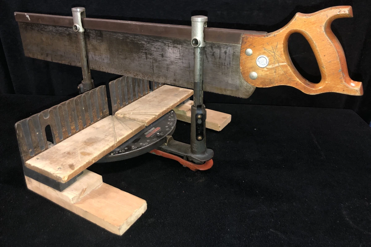 Vintage Antique Stanley Adjustable Miter Box and Saw NO. 2246
