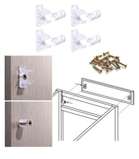 4 Pairs False Front Cabinet Clips with Screws for Kitchen Cabinet Drawer Fronts