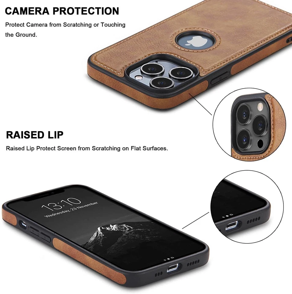 Shockproof Leather Case For iPhone 17 16 15 14 Plus 13 12 11 Pro Max Slim Cover - Image 4 of 4
