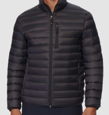 $120 32 Degrees Men's Black Packable Collared Down Puffer Coat Jacket Size  M