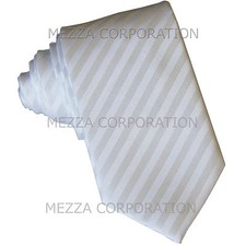 New Vesuvio Napoli Polyester Men's 2.5" skinny Neck Tie necktie Stripes White