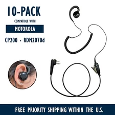 10x Swivel PTT Earpiece for Motorola RLN6423 HKLN4604 RDM2070D CLS1110 Mag BPR40