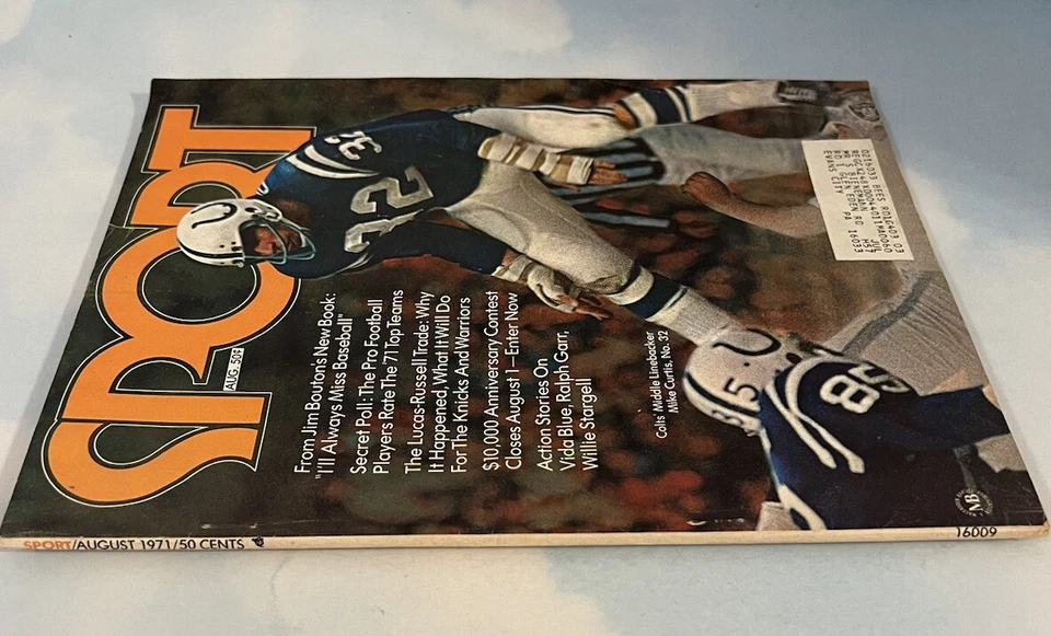 Sport Magazine August 1971 Mike Curtis Baltimore Colts Cover - Image 2 of 4