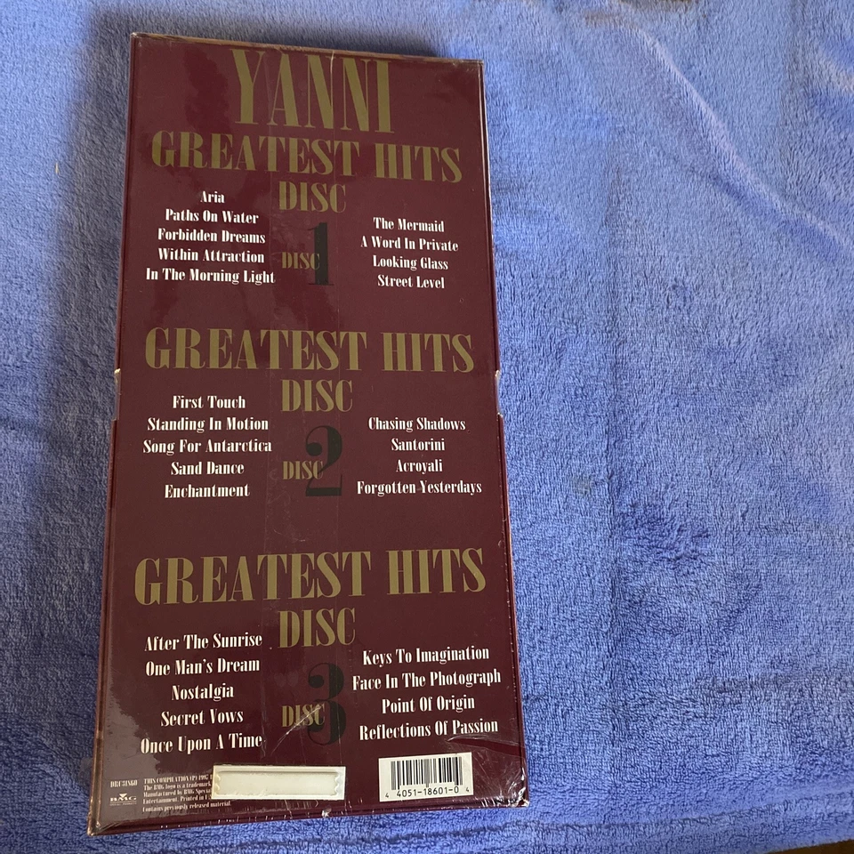 Yanni Greatest Hits 3-CD Long Box Set 27 Songs Cult New Age Long Hair RARE OOP  - Image 2 of 3