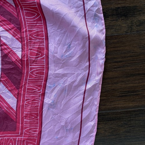 2 Bufandas de Seda Vintage Burmel & Saut’ Augelo Rosa Marrón Mod 60/70s 23”x22” - Imagen 10 de 10