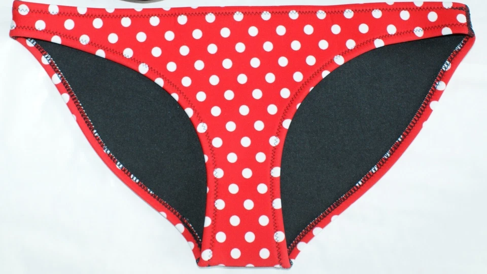 Sexy Neopren Bikini rot weiß gepunktet - Bild 3 von 4