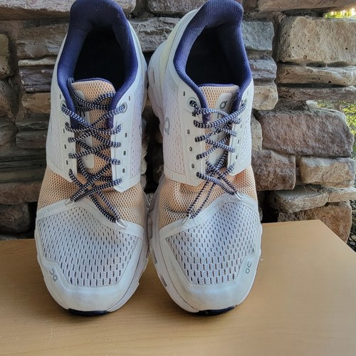 On Cloud X Womens Cloudstratus Athletic Shoes Size W8 White & Beige Mesh