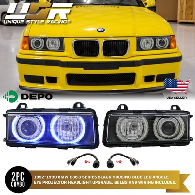 DEPO BLUE UHP LED P36 Projector Glass Halo Headlight For 92-99 BMW DEPO BLUE UHP LED P36 Projector Glass Halo Headlight For 92-99 BMW