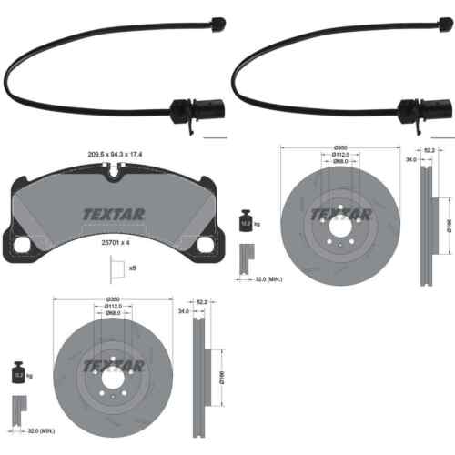 Textar brake discs 350 mm + front pads suitable for Porsche Macan 95b - Picture 1 of 5