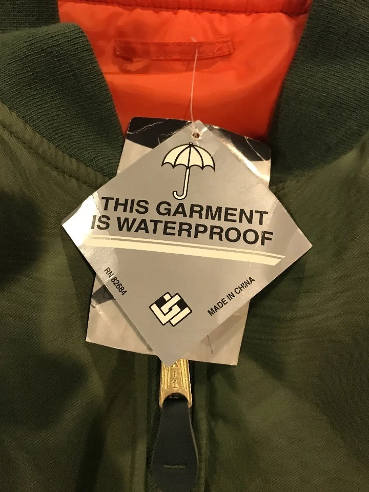 NWT Jacket Flyer's Man Intermediate MA-1 green/orange Bomber Jacket Size L - Image 3 of 4