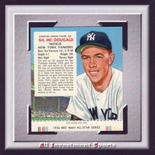 1954 Red Man GIL MC DOUGALD #25 NM-MT *superb baseball card for set* M90