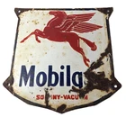 Vintage Mobil Pegasus Sign - Shield Porcelain Socony Sign