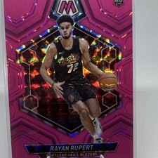 Panini 2023-24 Mosaic #232 Rayan Rupert Pink Mosaic Prizm Rookie /10 NBA Card. rookie card picture