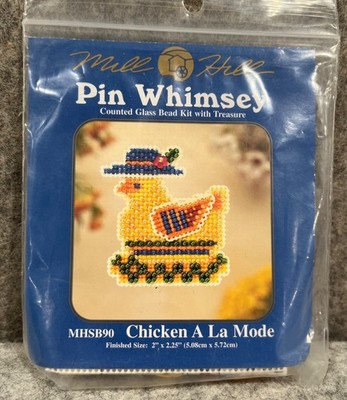 Mill Hill Pin Whimsey Bead Counted Cross Stitch KIT Chicken a la Mode 2004 NEW