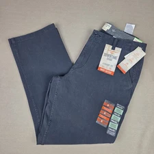 Dockers Downtime Khaki Pants Mens 34x30 Blue Flat Front Straight Fit Smart Flex 