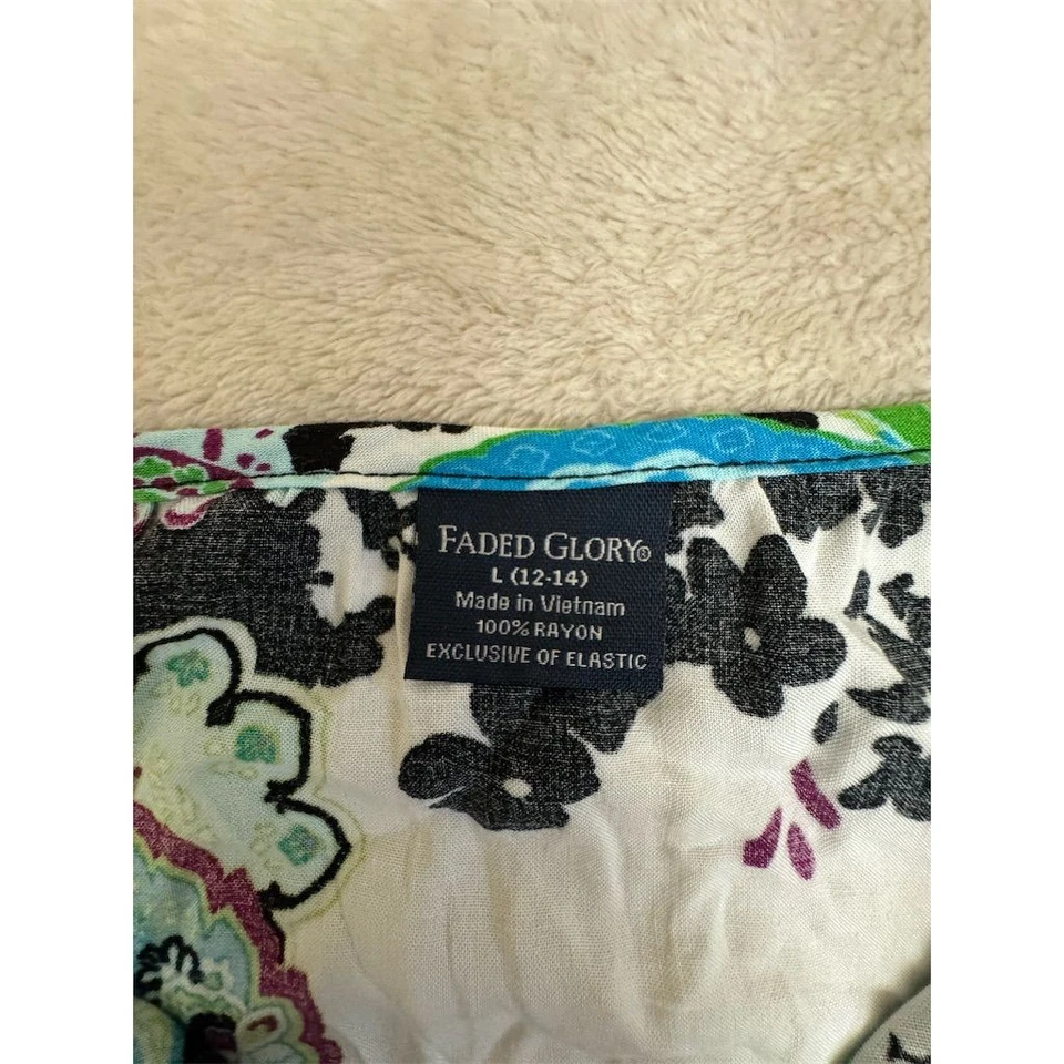 Maxi Vestido Para Mujer Faded Glory L Floral Cachemira Sin Mangas Informal Foto 4 de 4