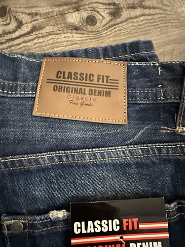 Men's Classic Fit Original Denim Dark Wash Blue Jeans Size 42 x 30 NWT - Picture 6 of 8