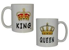 Rogue River Tactical Funny King and Queen Coffee Mug Gift For Husband Wife Ne...