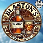 [2D Flat]Vintage Blanton Bourbon Whiskey Wall Art Tin Metal Signs Home Décor 8x8