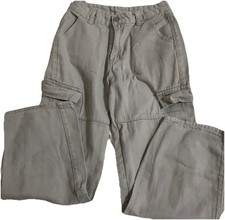 SHEIN Women  s Vintage Wide Leg Ivory Cargo 90s Style Retro Y2K Pants Size Small