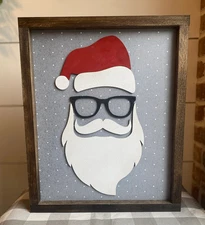Hipster Santa Sign, Santa Décor