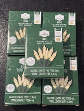 5 - Holiday Time 100-Count WARM WHITE LED Mini Christmas Lights GREEN Wire NEW