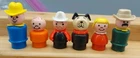 Vintage Lot of 6 Fisher Price Little People Figures Lot A