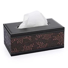 Sumnacon Stylish PU Leather Tissue Box Holder, Rectangular Napkin Holder Pumping