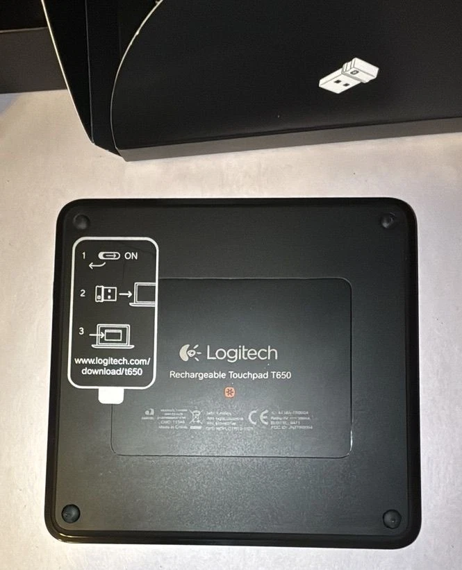 Logitech Wireless Rechargeable Touchpad T650 With Box & Guide - Image 3 of 4